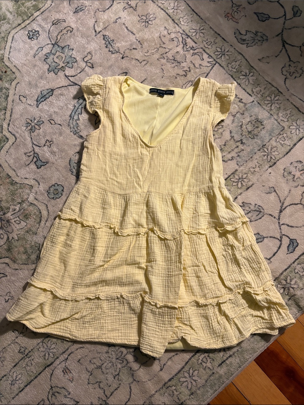 HYFVE Butter Yellow Yellow V-Neck Dress
